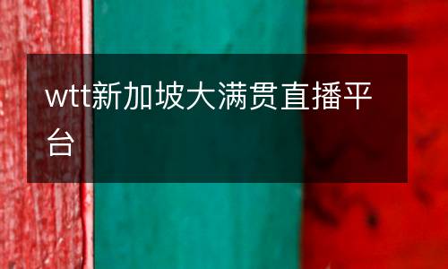 wtt新加坡大滿貫直播平臺