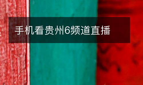手機(jī)看貴州6頻道直播