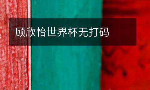 顧欣怡世界杯無打碼